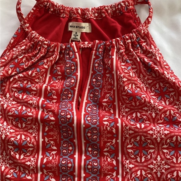 NWT Max studio floral sleeveless front keyhole A-line dress size small - Picture 3 of 6